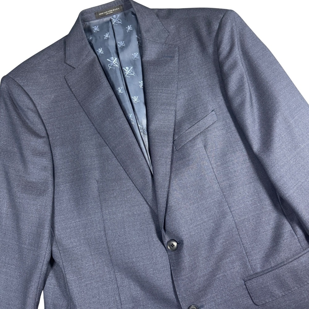 John Varvatos USA Mercer Suit Men 44L Blue Wool Signature Tailored Trouser 38x32